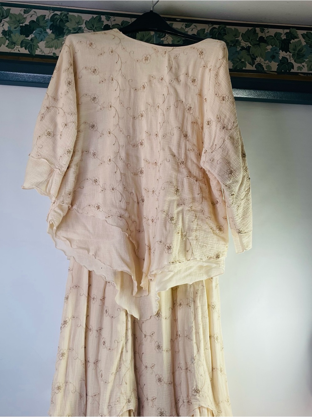 Color Me Cotton Tiered Maxi Top & Skirt with Ruffled Hem 2 piece Boho Fairycore - Picture 8 of 16